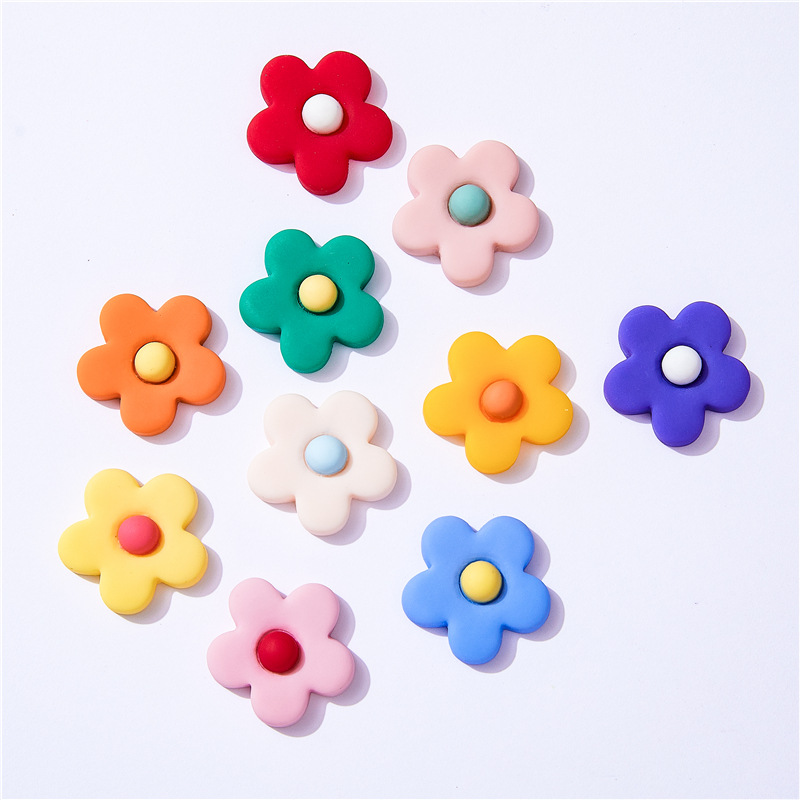 Christmas Craft Embellishment - 10pcs Resin Flowers Flat Back Cabochons