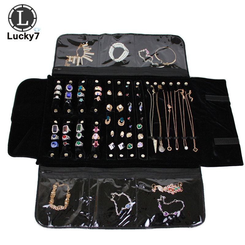 Velvet Ribbon Roll - Portable Zipper Velvet Jewelry Roll Storage