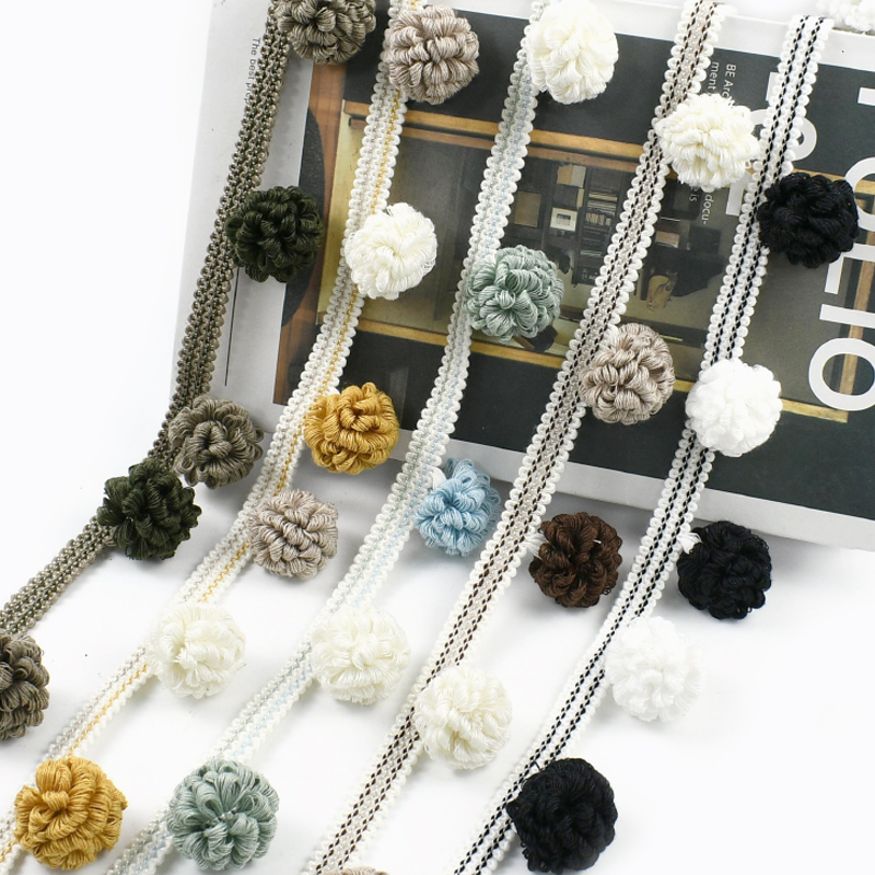 Beaded Trim Fringe - 1-4Meters Color Ball Tassel Trim Curtain