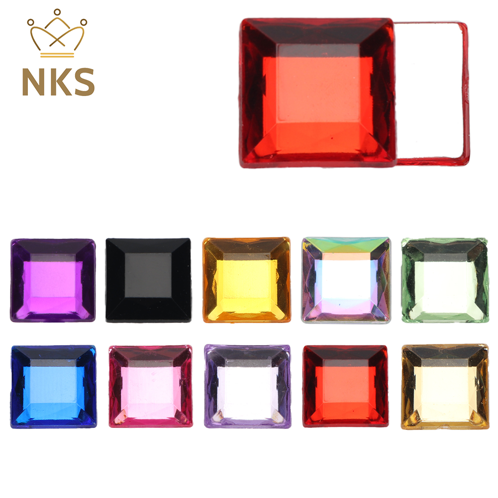 NKS 10mm 12mm Faceted Square C - Hotfix Rhinestone Sheet ulasan dan harga