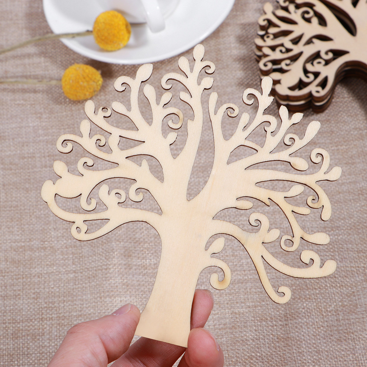 10Pcs Raw Wood Tree Craft Slic - Christmas Craft Embellishment ulasan dan harga
