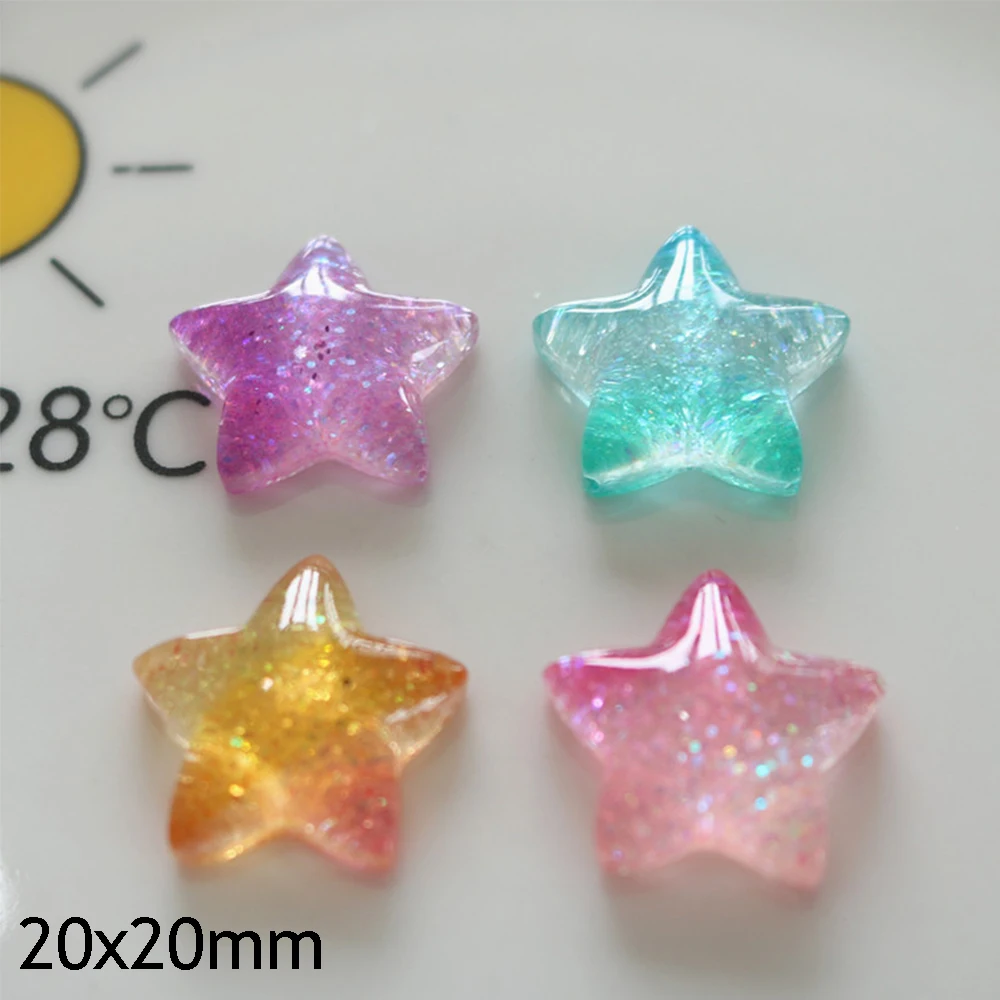 10PCS Gradient Star Series Res - Christmas Craft Embellishment ulasan dan harga