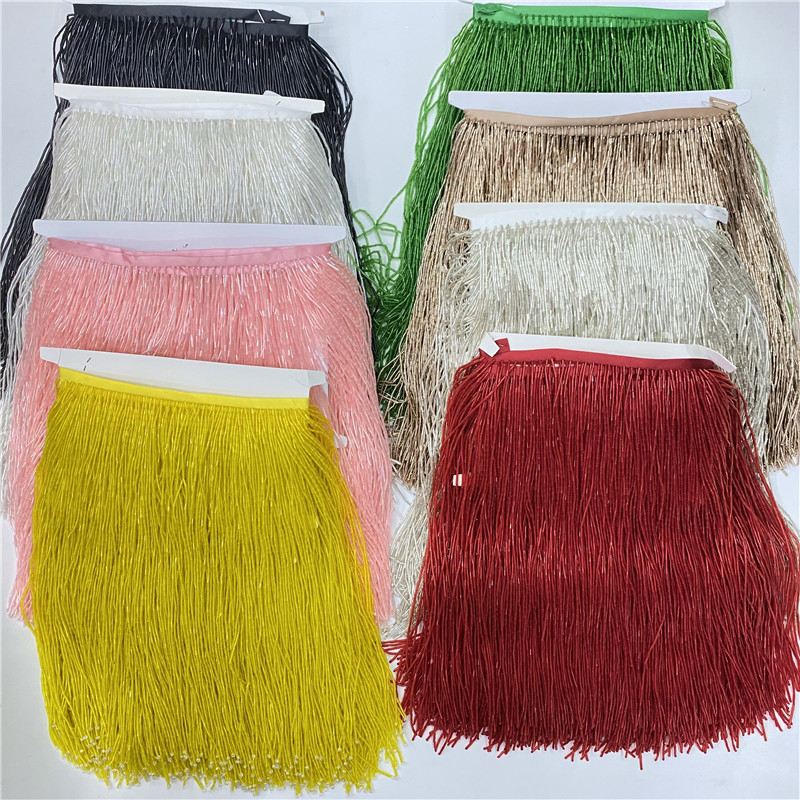 2metros/lot 30cm Wide High Qua - Beaded Trim Fringe ulasan dan harga