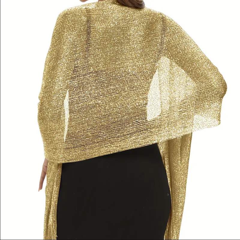 Women Shiny Gold Silver Sunscr - Tassel Fringe Trim ulasan dan harga