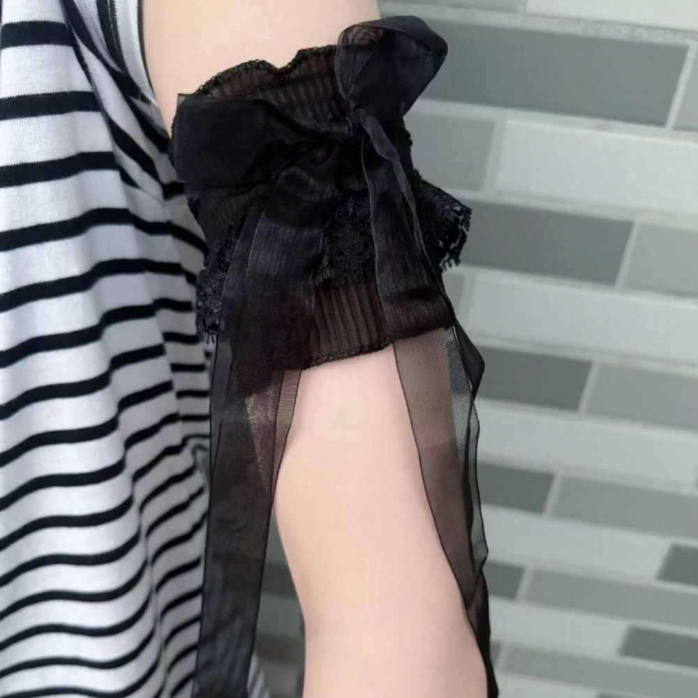 Fashion Lace Lolita Arm Sleeve - Elastic Lace Trim ulasan dan harga