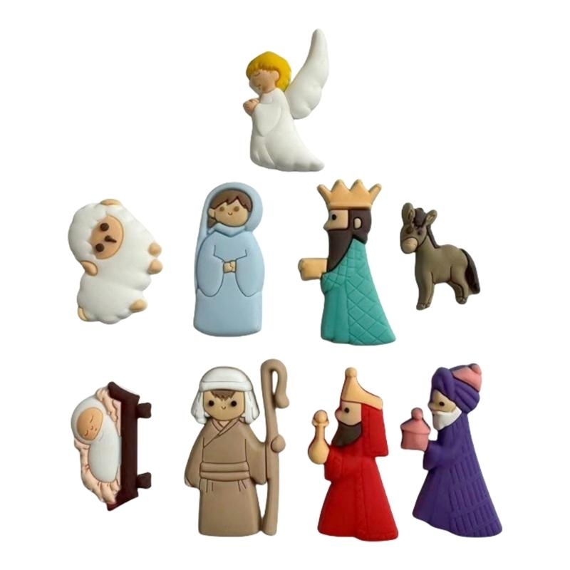 652F 9Pieces Nativity Scene Ch - Christmas Craft Embellishment ulasan dan harga