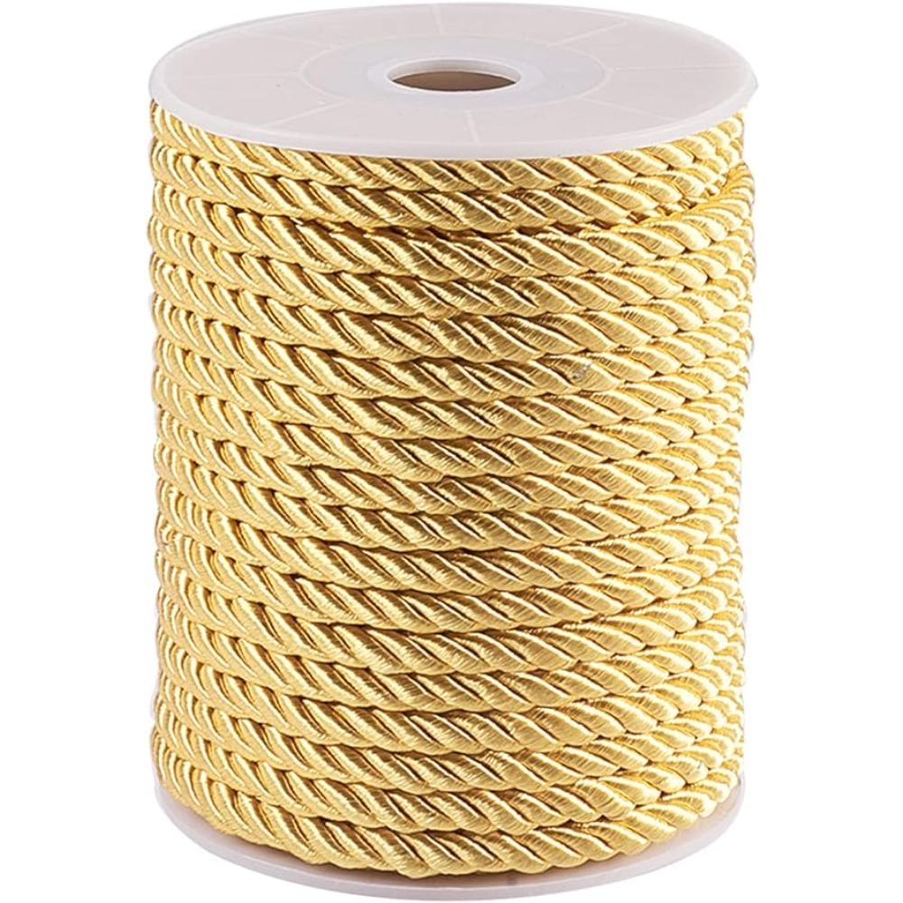 5mm 18 Yards Twisted Gold Rope - Cord Trim Twisted ulasan dan harga