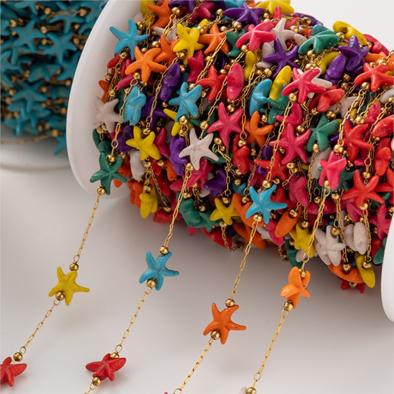 1Meter Stainless Steel Starfis - Pearl Trim Chain ulasan dan harga