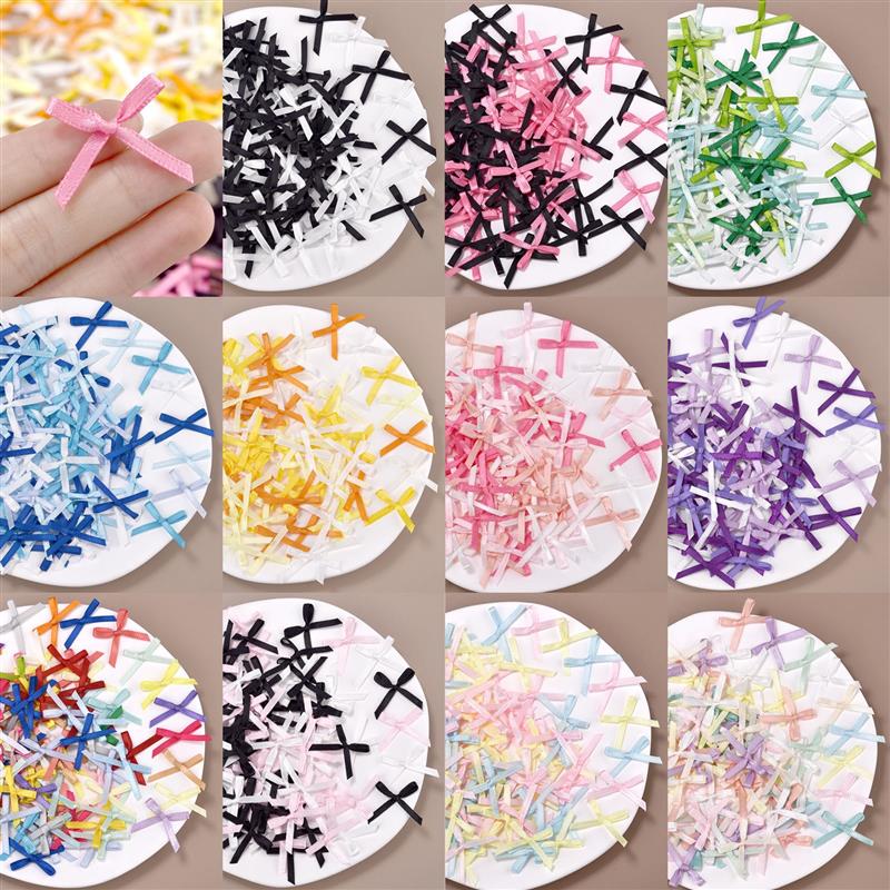 100Pcs 3mm Ribbons Mini Satin  - Christmas Craft Embellishment ulasan dan harga