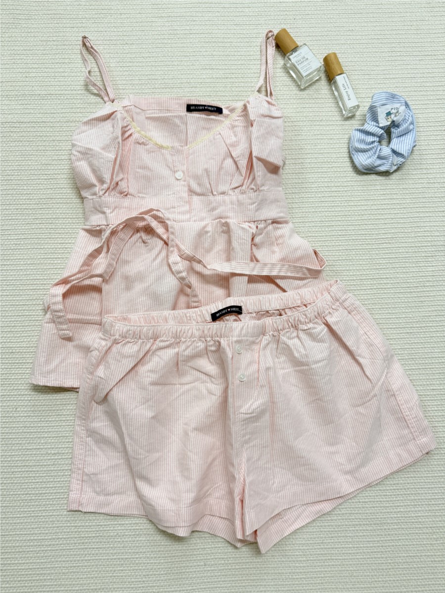Pink Striped Lace Trim Tank Sh - Elastic Lace Trim ulasan dan harga