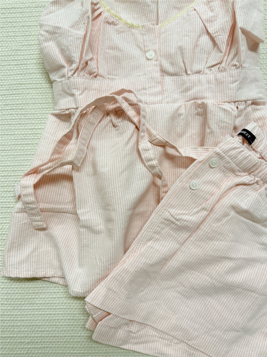 Pink Striped Lace Trim Tank Sh - Elastic Lace Trim ulasan dan harga