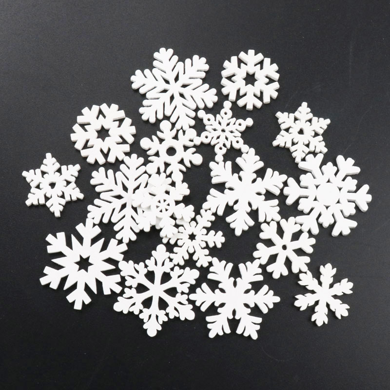 20Pcs Wooden Christmas Snowfla - Christmas Craft Embellishment ulasan dan harga