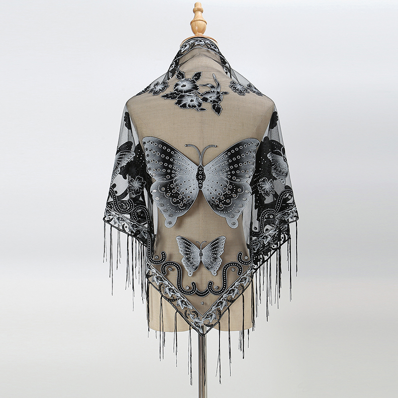 Fashion Triangle Scarf Butterf - Tassel Fringe Trim ulasan dan harga