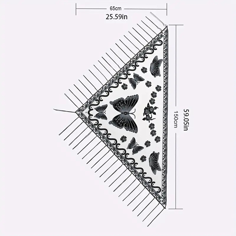 Fashion Triangle Scarf Butterf - Tassel Fringe Trim ulasan dan harga