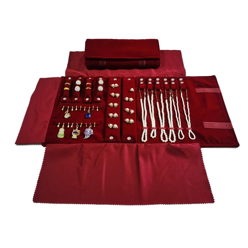 Burgundy Velvet Jewelry Roll-U - Velvet Ribbon Roll ulasan dan harga