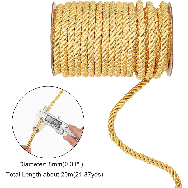 1Roll 8mm 20 Yards Twisted Cor - Cord Trim Twisted ulasan dan harga