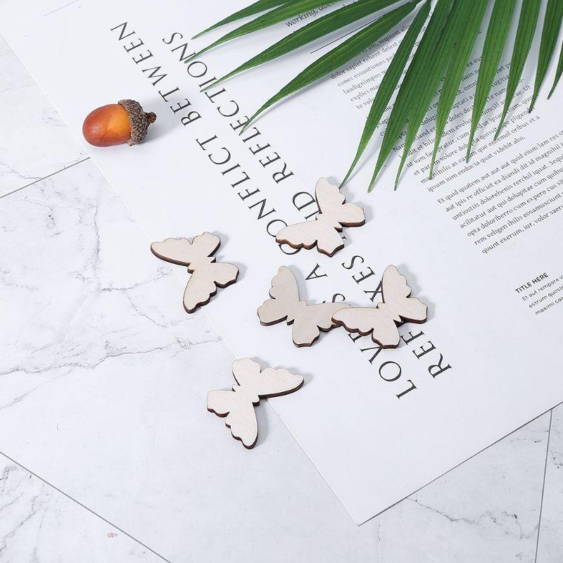 50 Pcs for Butterfly Wooden Sl - Christmas Craft Embellishment ulasan dan harga