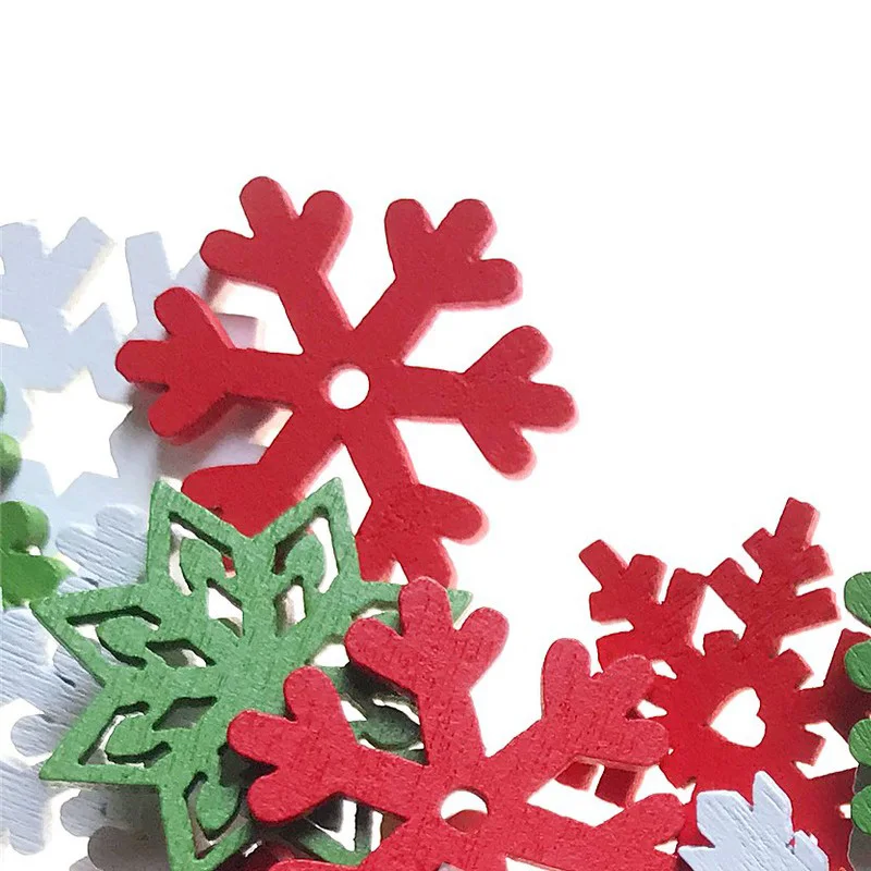50PCS 20MM Mixed Color Wooden  - Christmas Craft Embellishment ulasan dan harga