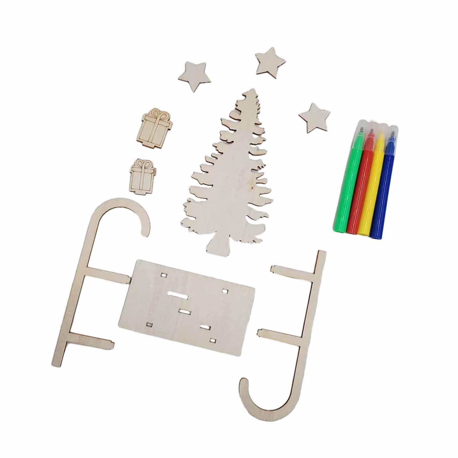 3x DIY Wooden Crafts Christmas - Christmas Craft Embellishment ulasan dan harga
