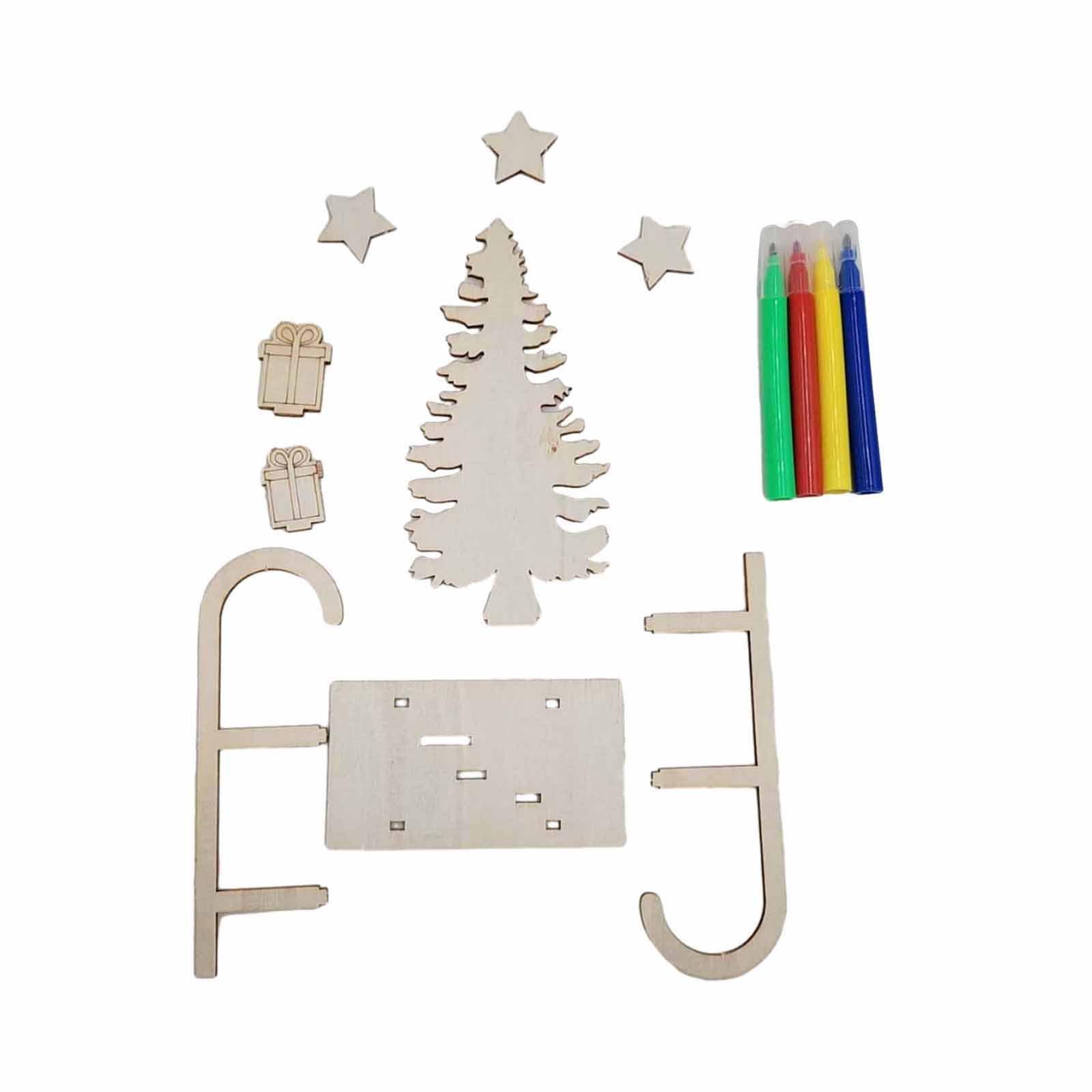 3x DIY Wooden Crafts Christmas - Christmas Craft Embellishment ulasan dan harga